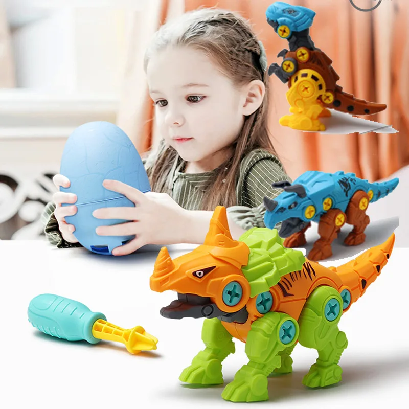 DIY disassembly assembly dinosaur toy set screw nut combination assembling dinosaur model