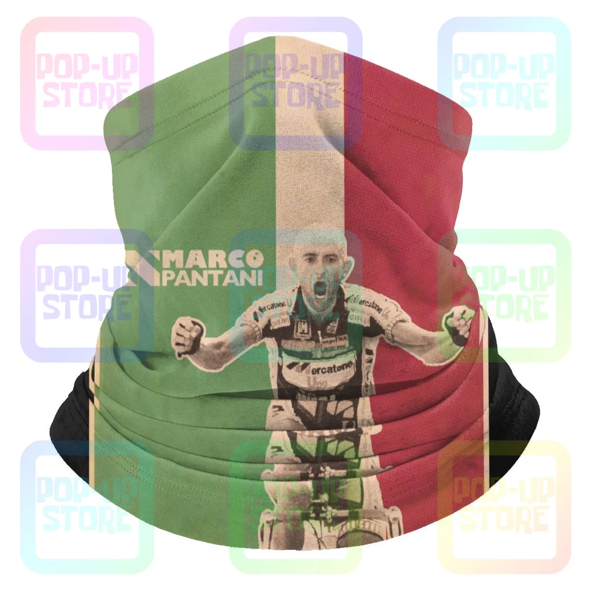 Marco Pantani Ciclismo Campione Il Pirata 15000 3 Microfibra Ghetta Collo Bandana Sciarpa Copricapo