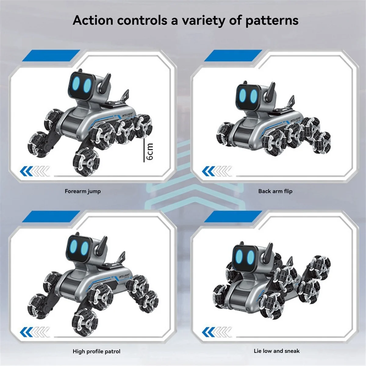 Children'S Smart Toy Remote Control Robot Dog Electric Robot Dog Remote Control Car Eight-Wheel Stunt Robot Dog 3
