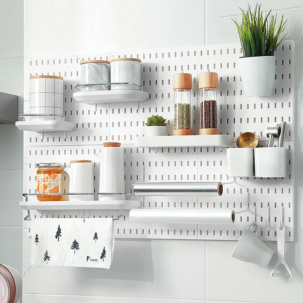 Versatile Wall-Mounted Pegboard Organizer for Home and Office Storage