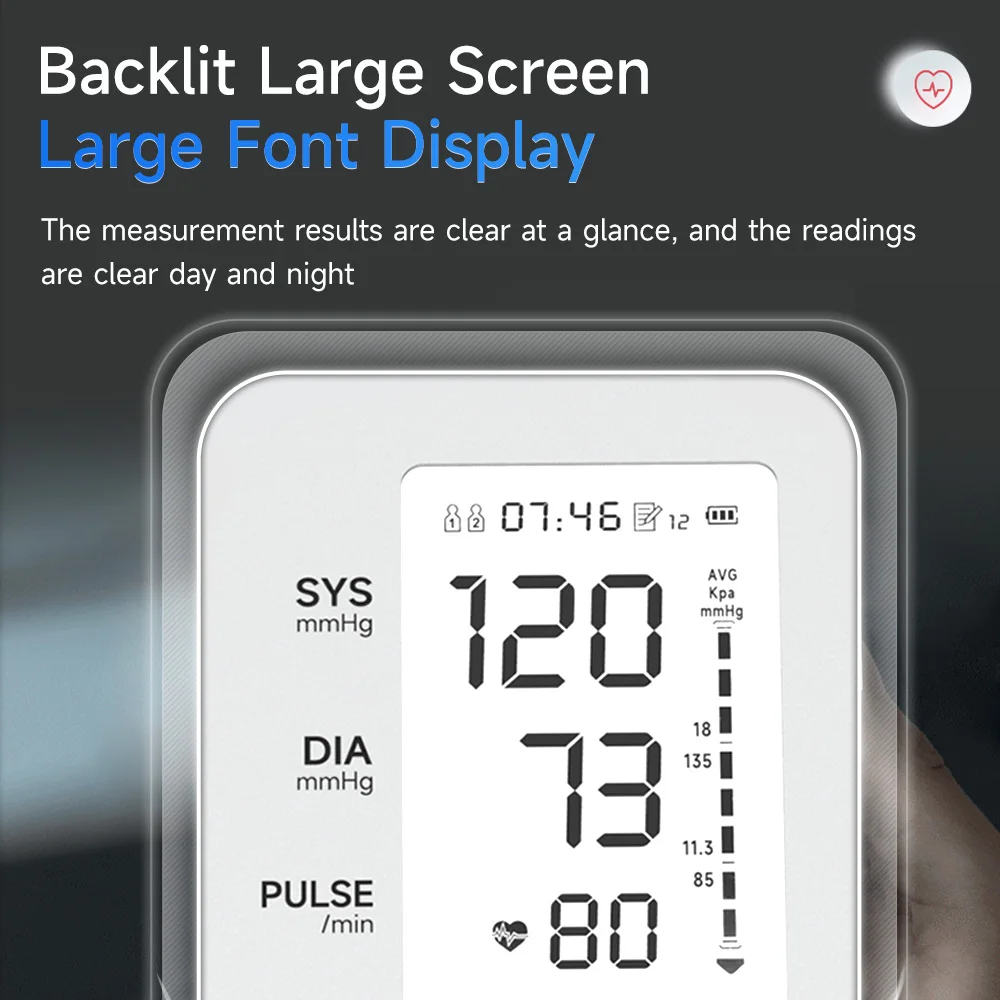 Blood Pressure Monitor Blood Pressure Meter Portable Digital Upper Arm Tonometer Sphygmomanometer 1 Pcs