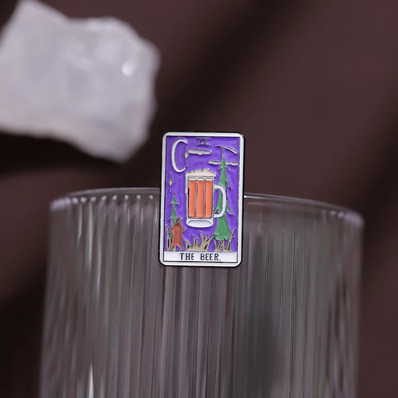 Essen Tarot Emaille Pins Kaffee Bier Margarita Donut Pizza Wein Broschen Kleider tasche Revers Abzeichen Schmuck Geschenk für Freunde – Detail 7