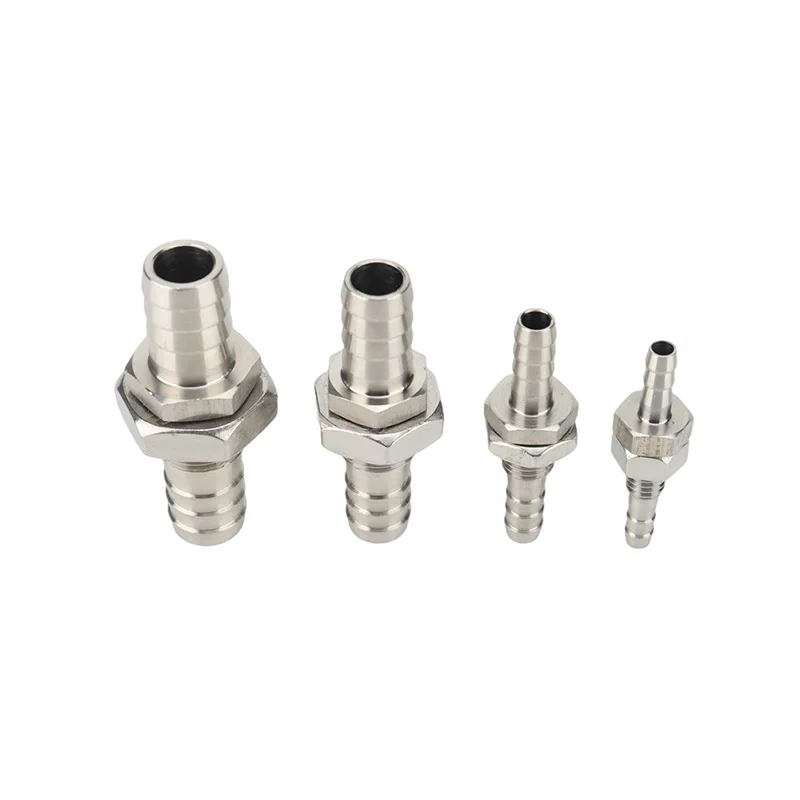 4mm 6mm 8mm 10mm 12mm 14mm 16mm 19mm Hose Barb Bulkhead 304 Stainless Steel Barbed Tube Pipe Fitting Coupler Connector Adapter Hose Pipe Fitting Pipe Fitting Water Pipe Fitting