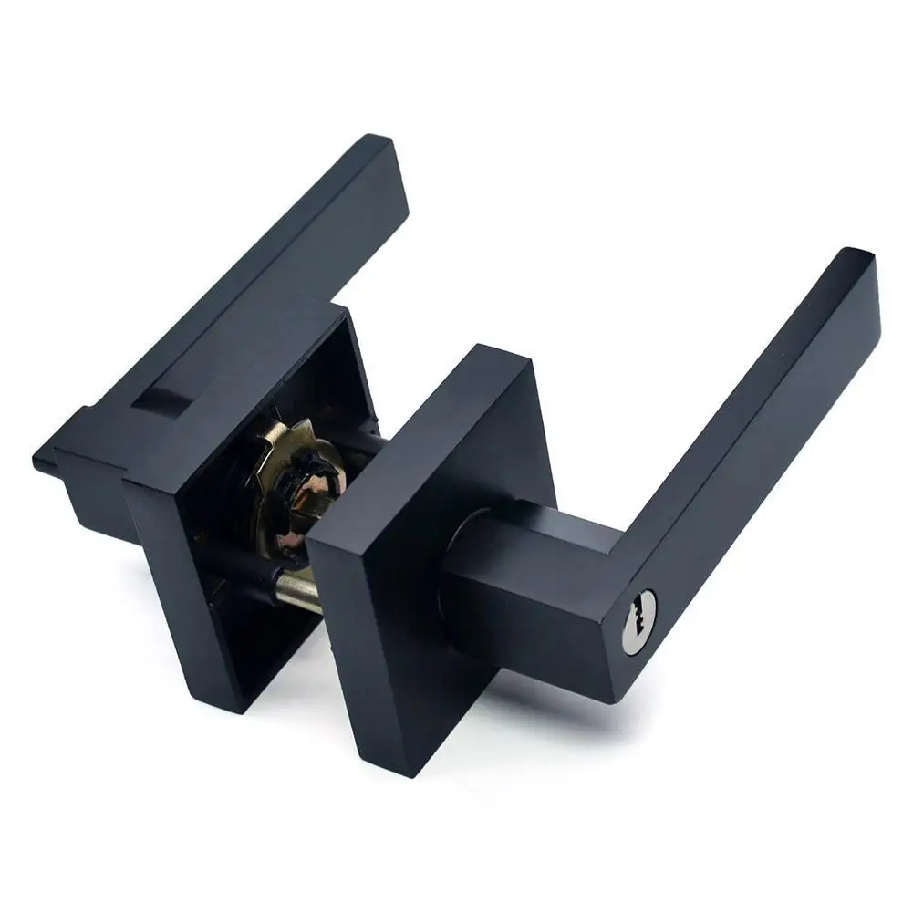 Door Handle Door Handle Lock Square Channel Privacy Mask Interior Bedroom Room Bathroom Three-Bar Spherical Lock