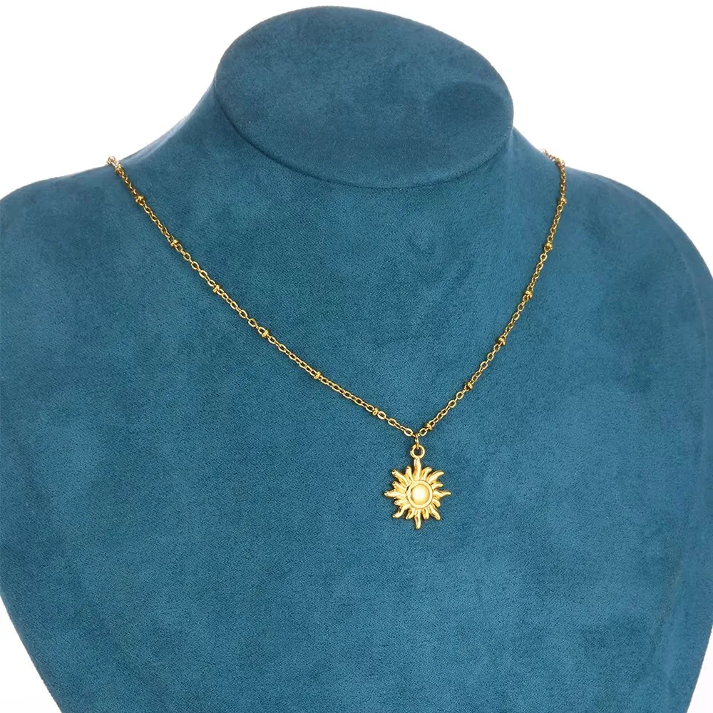 Stainless Steel Necklace Charm Gold Color Ethnic