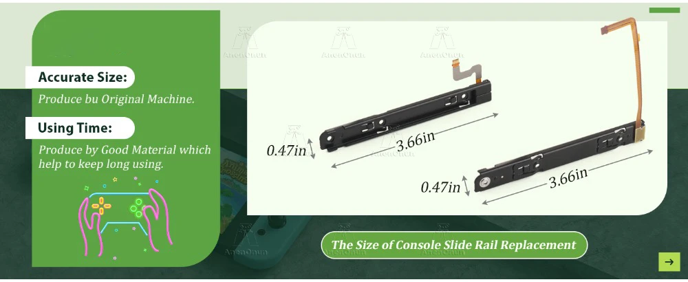 Links/Rechts Gleitschiene für Switch OLED Konsole Premium Ersatz Kit Konsole Sensor Flex Kabel Metallschiene Langlebige Reparaturteile – Detail 4