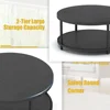 Rustic Industrial 35.8" Round Coffee Table with Storage Shelf and Sturdy Metal Legs, Easy Assembly 5