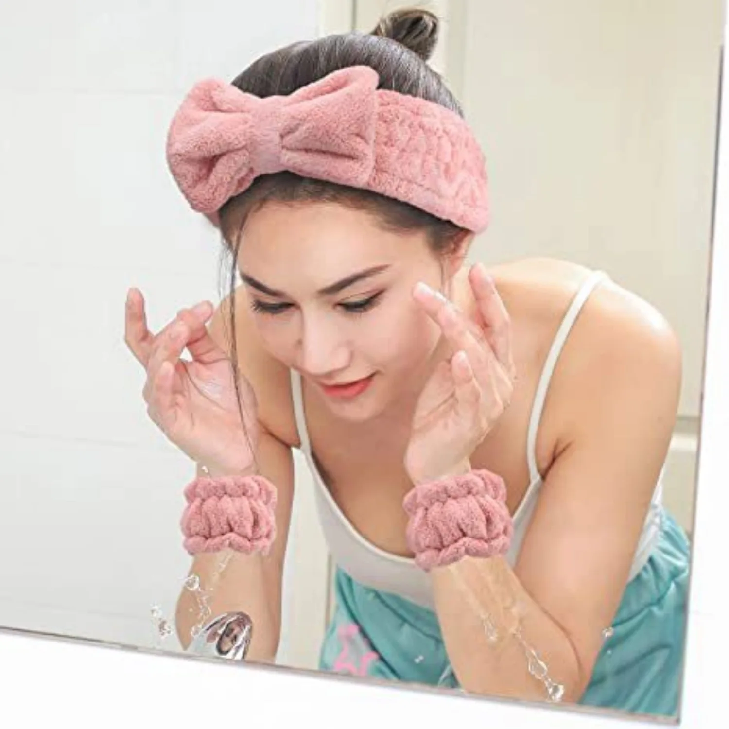 Makeup Headband Puffy Sponge Spa Head Bands for Women Girls Washing Face Skincare Yoga Facial Mask Sports Hairbands Headwear