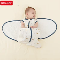 INSULAR Infant Swaddle Blankets Newborn Anti-startle Wrap Cloth Cartoon Kids Thin Cotton Sacks 100% Cotton Multi-functional 1