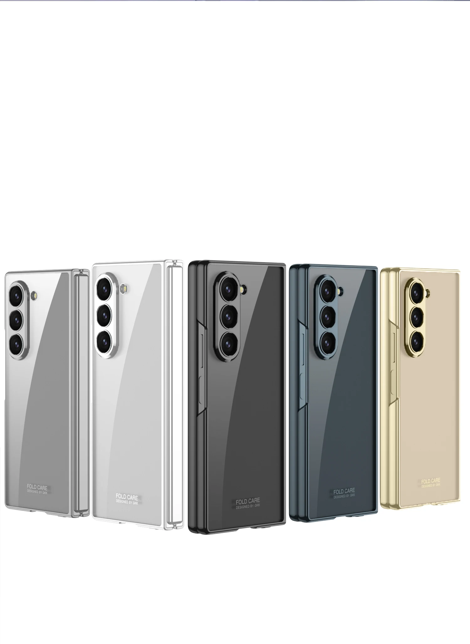 Luxury Plating Clear Case For Samsung Galaxy Z Fold 7 6 Front Screen Glass Prote