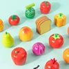 Magnetic Wooden Cutting Fruits Vegetables Pretend Play Simulation Kitchen Toys Classic Game Montessori Educational Toys For Kids 4