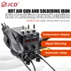 JCD 750W Soldering Station 2 IN 1 Hot Air Gun LCD Dual Digital Display Electric Soldering Iron SMD Welding Rework Station 8586D 1