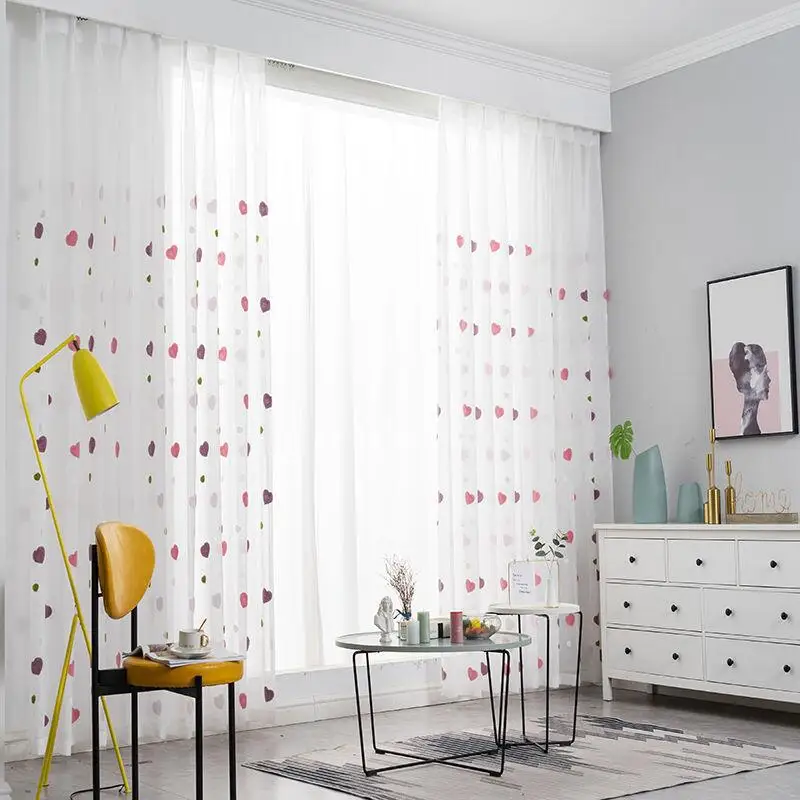 

Gauze white window screen European style embroidery finished product Wo Yong
