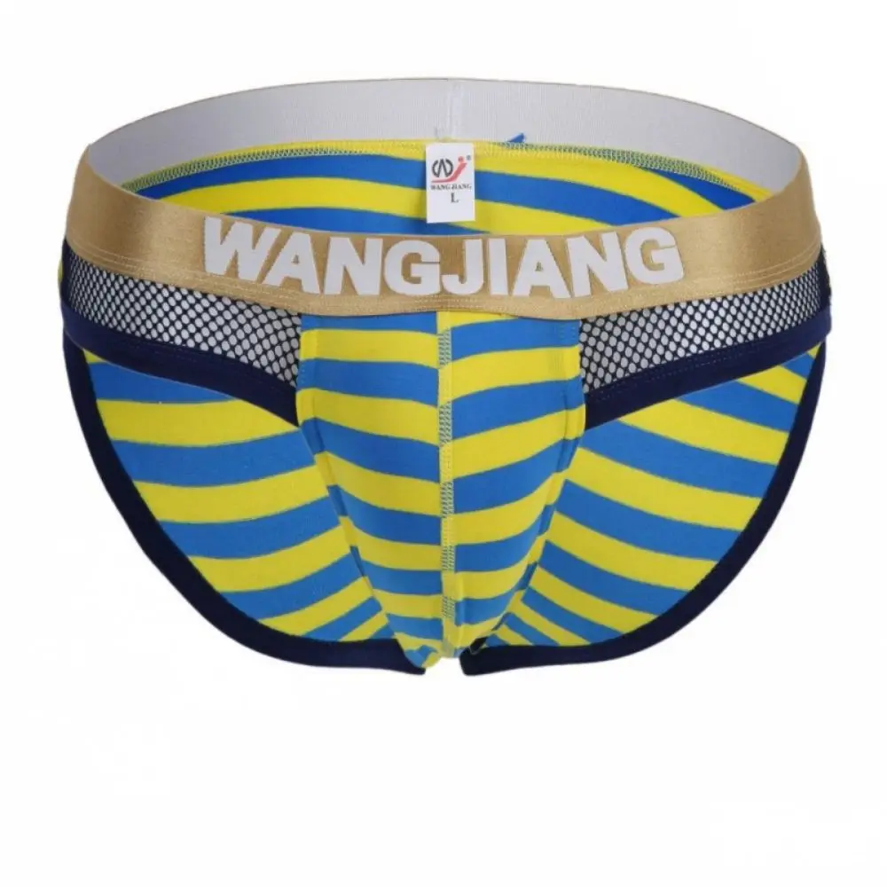

Men'S Underwear Stripe Perspective Mesh Briefs Men'S Sexy U Convex Triangle Underpants Gay Sissy Tanga Slips Lingerie