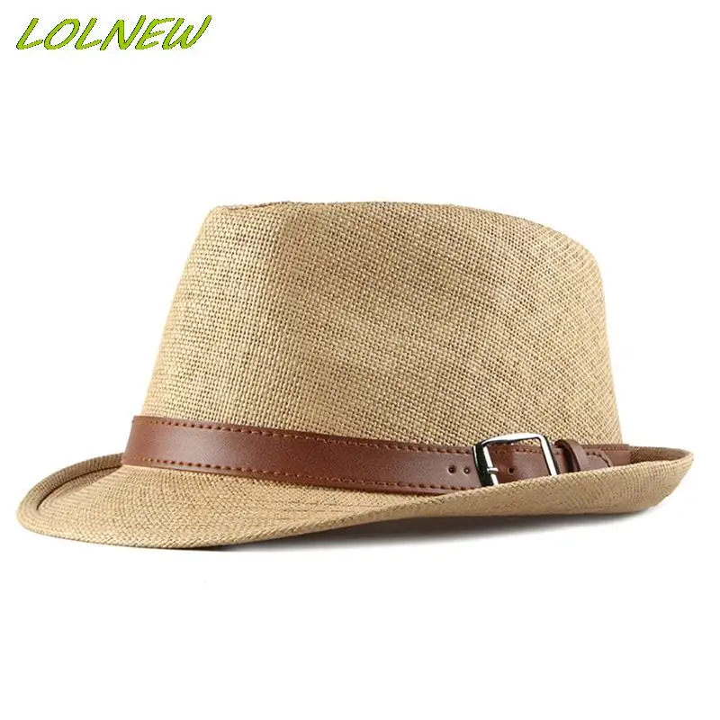 

Summer Straw Hat Cool Men Straw Fedora Panama Hat Paper Retro Hats for Man Fedoras Cap Fedora Men Hat Cap with PU Leather Strap