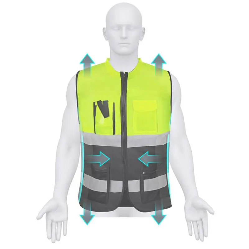 Reflective Vest Night Work Security Running Cycling Safety Reflective Vest High Visibility Reflective Safety Clothing J60F