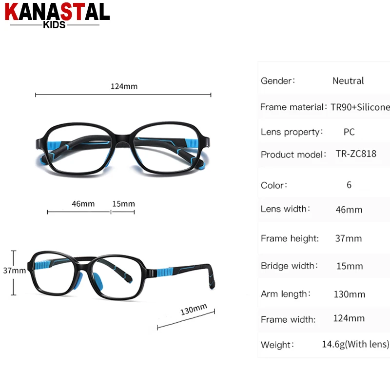 Children Anti Blue Light Glasses Kids Reading Glasses Prescription Myopia Anti Radiation Computer Eyewear TR90 Eyeglasses Frame