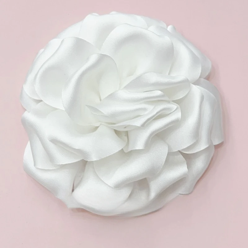 Spilla Grande A Forma Di Rosa In Raso 19 Cm – Accessorio Floreale Extra Large Per Abiti, Cappotti, Borse – Regalo Donna Per Matrimoni, Feste, Cerimonie - 6