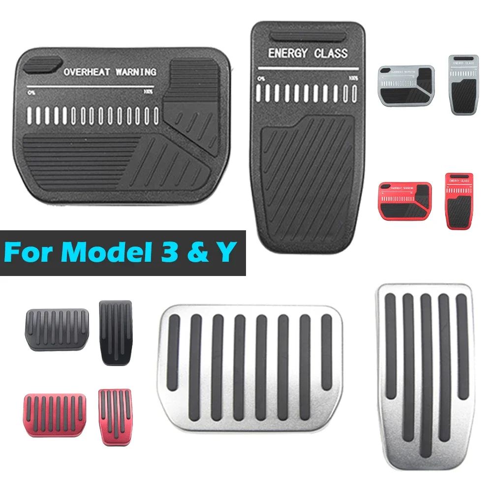 BEVO Foot Pedal For Tesla-Model Y Juniper 3 Highland Non-Slip Aluminum Brake & Accelerator Pedal Covers Accessories car pedals pedal cover stainless steel pedal cover