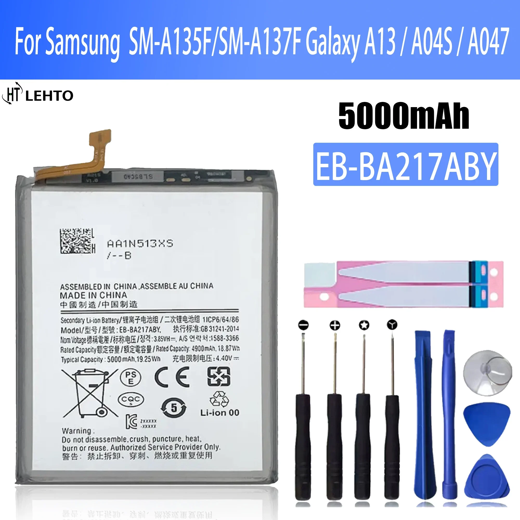 

100% high capacity EB-BA217ABY Battery For Samsung SM-A135F/SM-A137F Galaxy A13 / A04S / A047 Phone Bateria