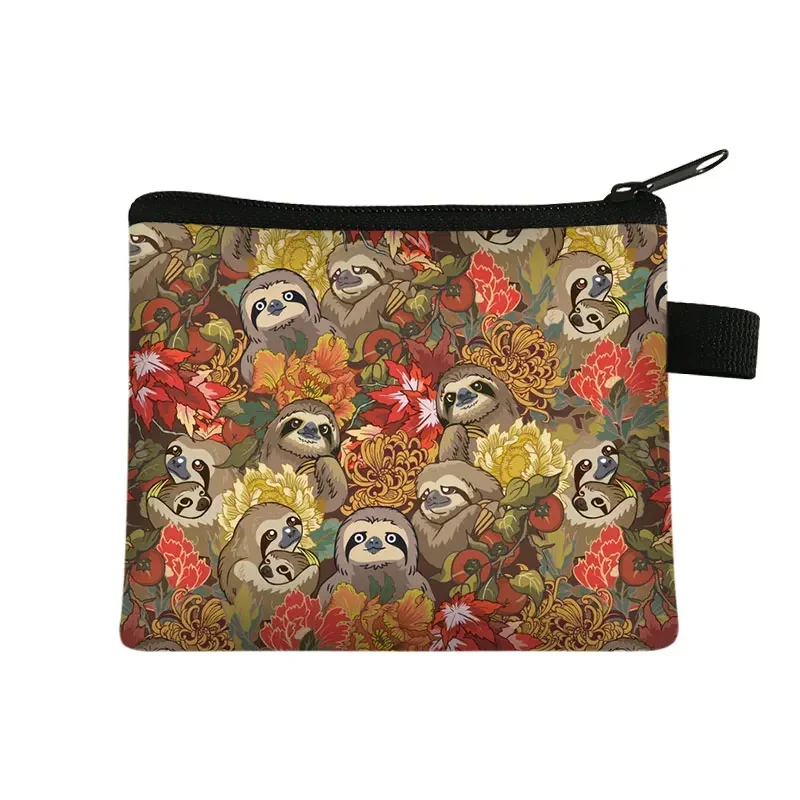 1 Portefeuille Zippé Autour Du Portefeuille Imprimé Animal De Dessin Animé Pochette à Monnaie Paresseux Porte-monnaie Portefeuille Avec Fermeture éclair Pour Petit Garçon Fille Utile Et Attrayant