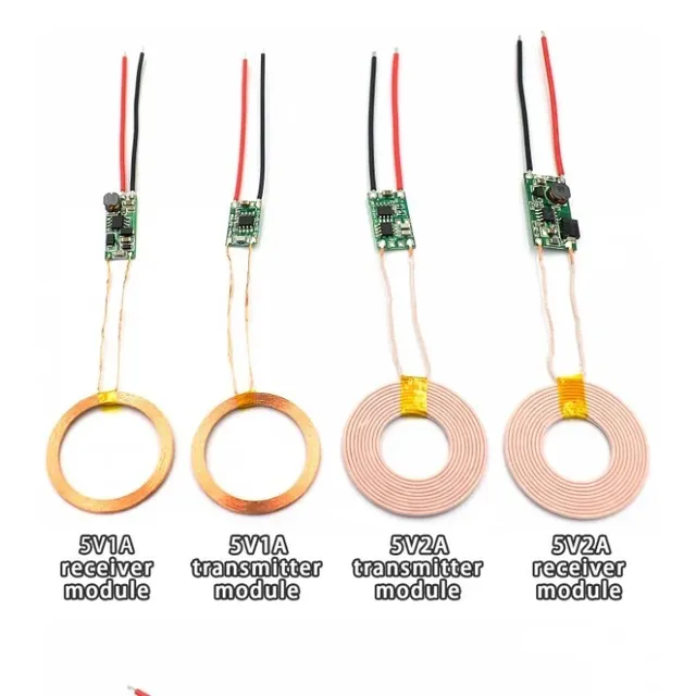 5v 1A/5V 2A Wireless Charger Module Large Current Wireless Power Supply Module Transmitter Receiver Charging Coil Module DIY 1