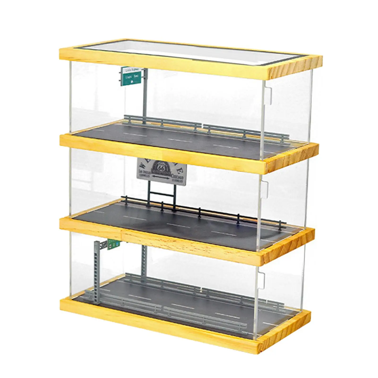 

1/64 3 Tier Parking Scene Display Case Adults Gifts Diorama Car Showcase for Diorama Vehicle Model Tabletop Desktop Display