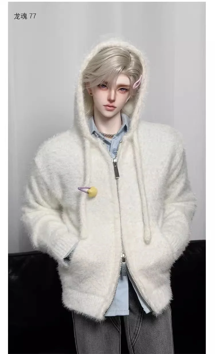 【15일 배송】빅/스페셜 4포인트 CD2 TD752 73/75/77cm 인형용 빅돌스 캐주얼 루즈 지퍼 후드 밍크 가디건 스웨터