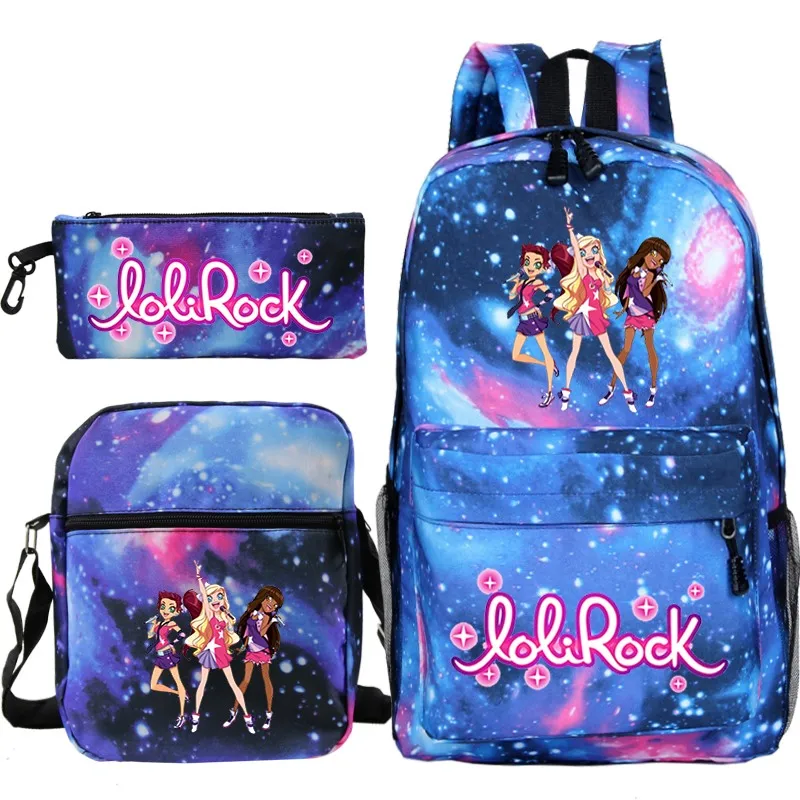 

LoliRock Backpack 3 Pcs Set Mochila Boys Girls Anime School Bags Men Women Travel Knapsack Teens backpack Cute Gift Mochila