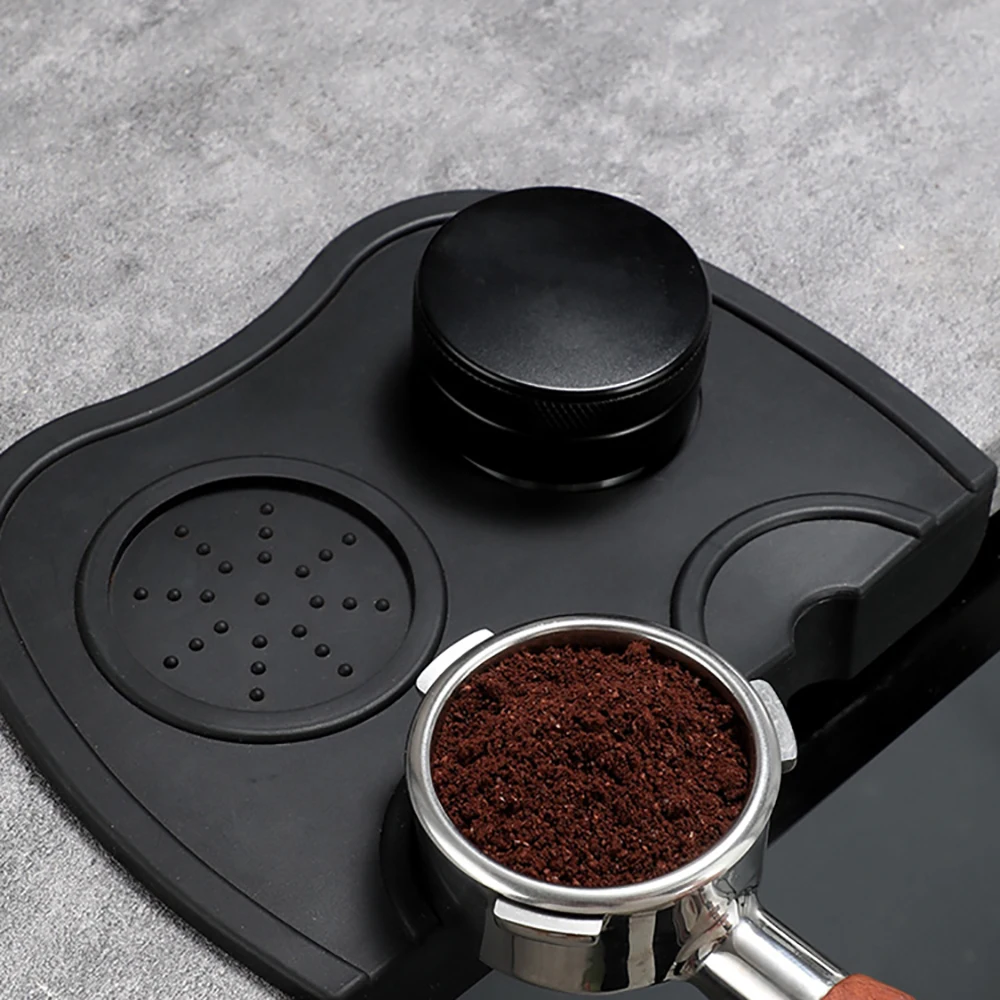 Coffee Tamper Pad Coffeeware Tamping Barista Tools Supporto Antiscivolo Nero Base In Silicone Coffee Manomissione Set Di Tappetini Per Caffè