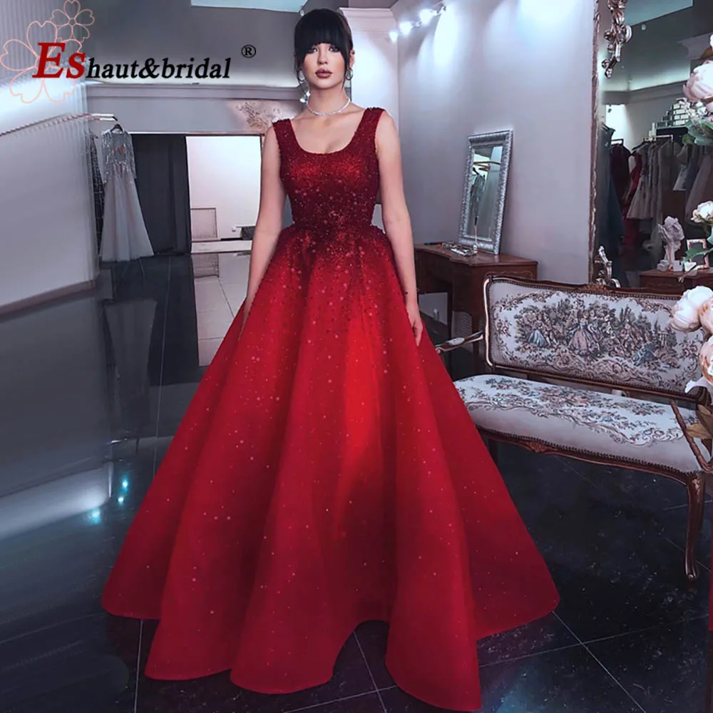 

Luxury Dubai Burgundy Evening Night Dresses for Women 2023 Sparkly Crystal Aline Lace Up Long Formal Prom Wedding Party Gowns