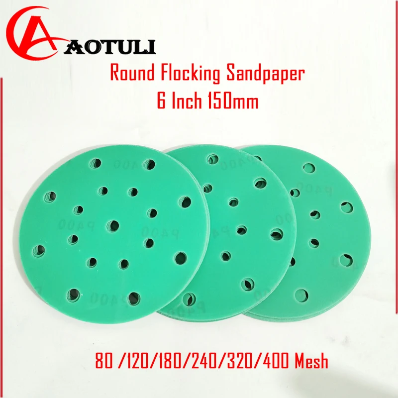 Carta Vetrata Rotonda Floccaggio 6 Pollici 150Mm Lucidatura A Terra A Secco Per Lucidatura Autoadesiva Fstool/Mirka Sander 80-400Grit