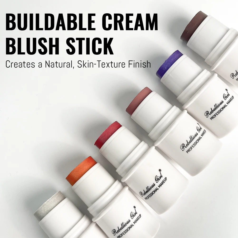 Cheek Blusher Cream 6 color blush makeup Lasting smooth Rouge Blush Stick Waterproof blush Stick Matte Contour Makeup 6