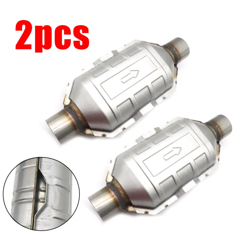 

2x 2.25'' Stainless Steel Universal Catalytic Converter 400 Cells High Flow converter Muffler Catalyst Converter Euro 1 Standard