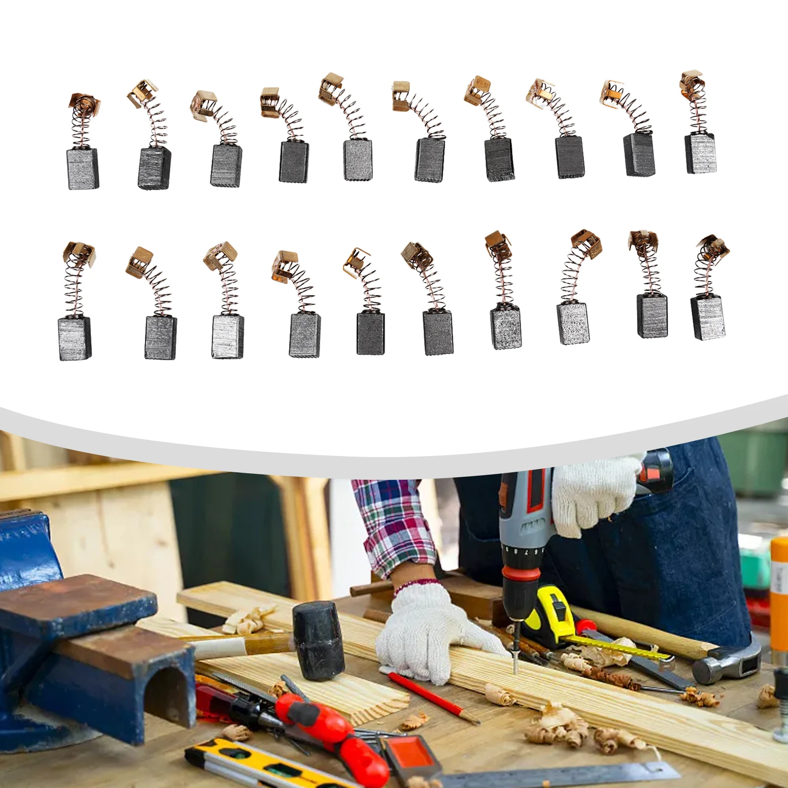 

20pcs Carbon Brushes Replacement Spare Parts For Electric Motor CB85 CB57 CB64 191627-8 Power Tools Accessories