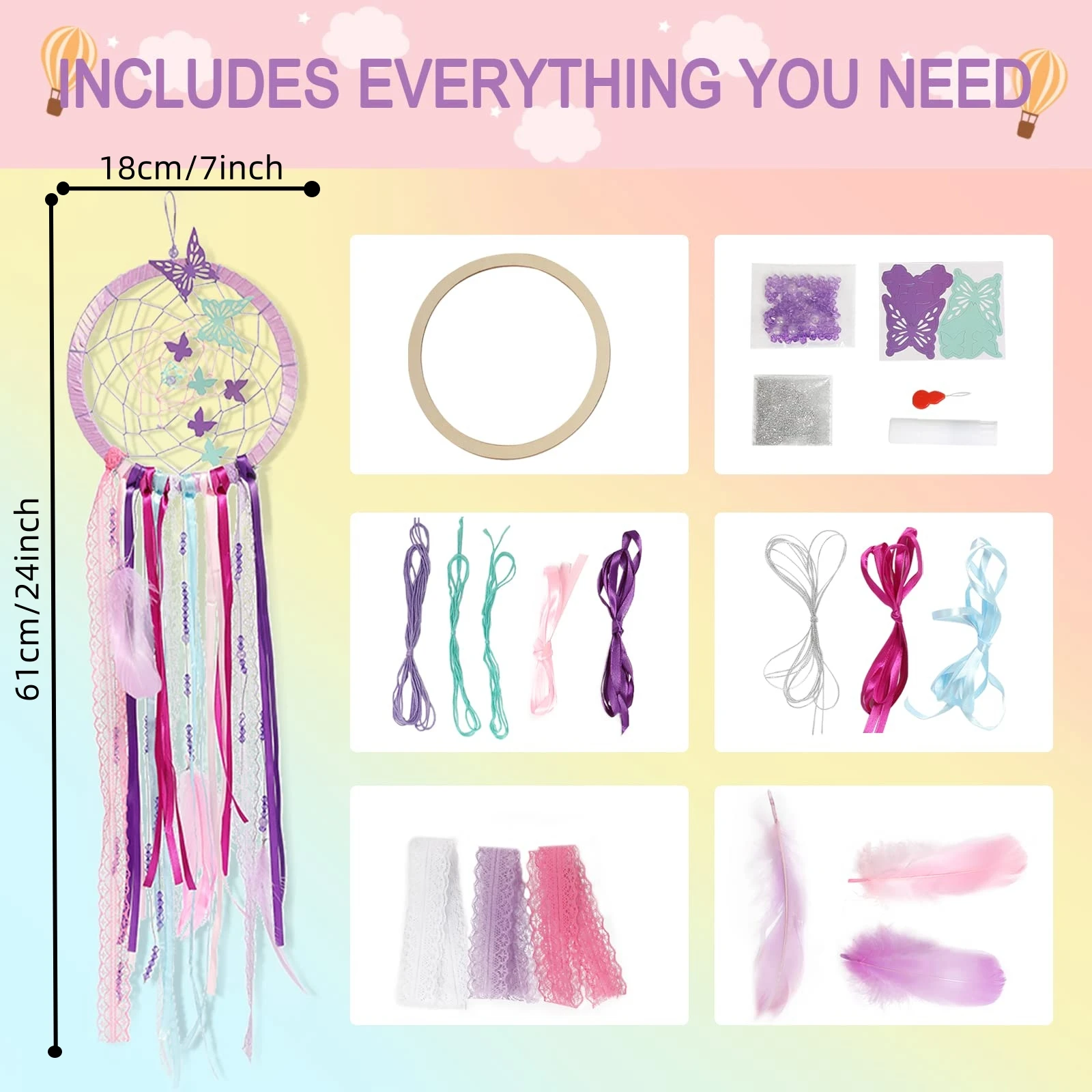 Dream Cather DIY Crafting 장식 용품 키트 세트 어린이를위한 어린이를위한 성인용 소녀