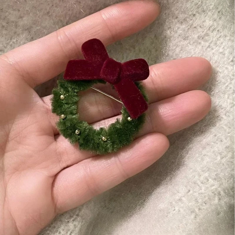 Christmas Limited Edition Atmosphere Bow Brooch Small Fragrance Type Autumn and Winter Item Girl Clothing Accessories Brooch