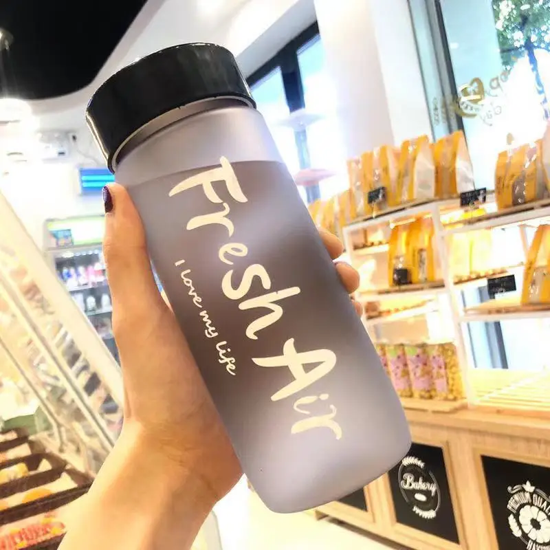 600ml Portable Bottle for Drink Plastic Leak Proof Sports Bottles Protein Shaker Water Bottle Drinkware Transparent Water