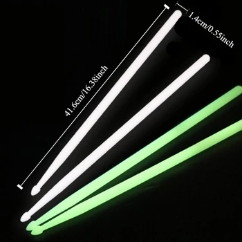 5A Luminous Drum Stick Nylon Fluorescent Drumsticks Glow in The Dark Bright Light Musical Instruments 2