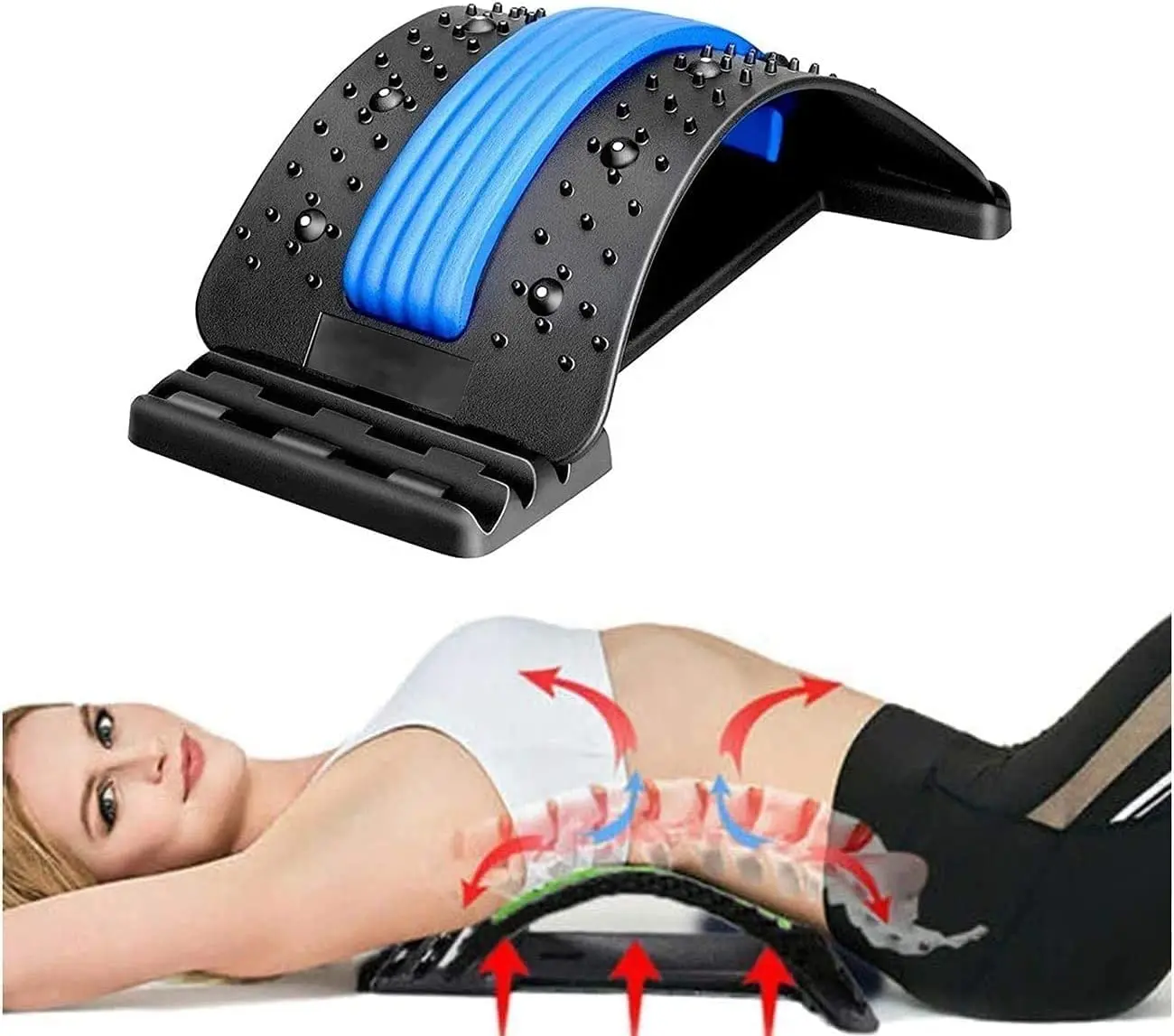 

Lumbar Magnetic Back Massage Pillow, Muscle Relax Stretcher, Posture Cracker Device, Multi-Level Massager, Pain Relief