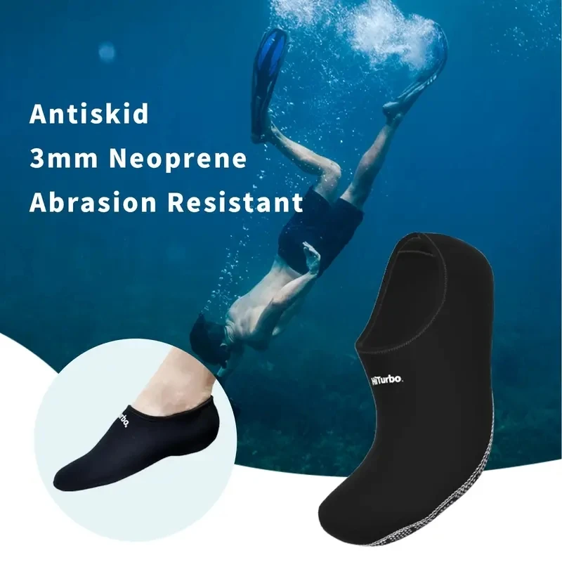 HiTurbo-Chaussettes coordonnantes en néoprène 3mm, pour plongée, natation, surf, snorkeling