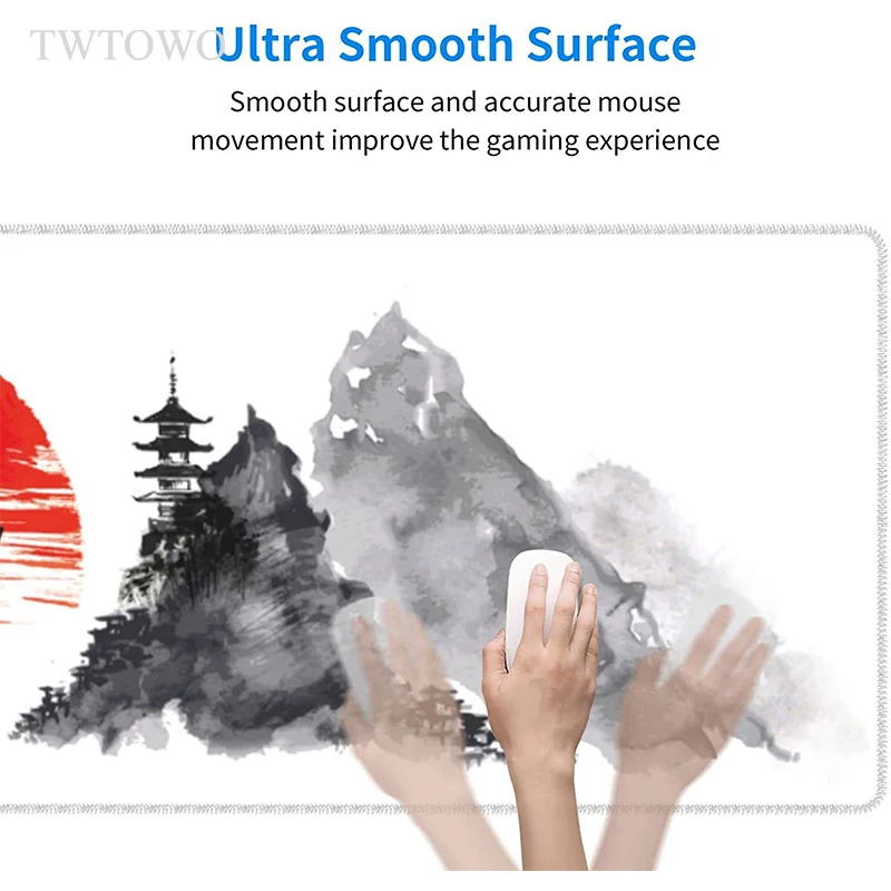 Samurai Japonês Árvore Sol Mouse Pad Jogos xl Novo Computador Casa Mousepad Esteiras de Mesa Xxl Escritório de Borracha Natural Antiderrapante - Imagem 4