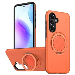 Shockproof Armor Case with Magnetic Ring and Lens Protection, Compatible with Wireless Charging - Galaxy A57 (KP - Orange)