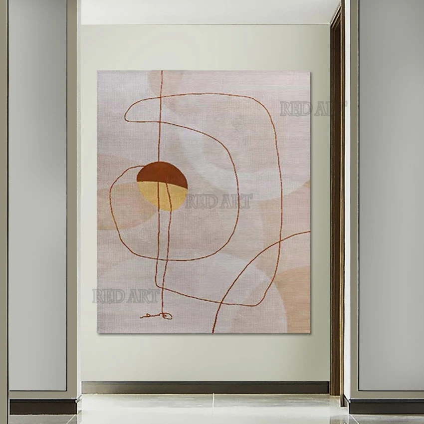 

Абстрактное настенное украшение для отеля, ручная роспись на холсте, картина маслом Lnies, бескаркасное искусство, плакат для отеля, Новое поступление