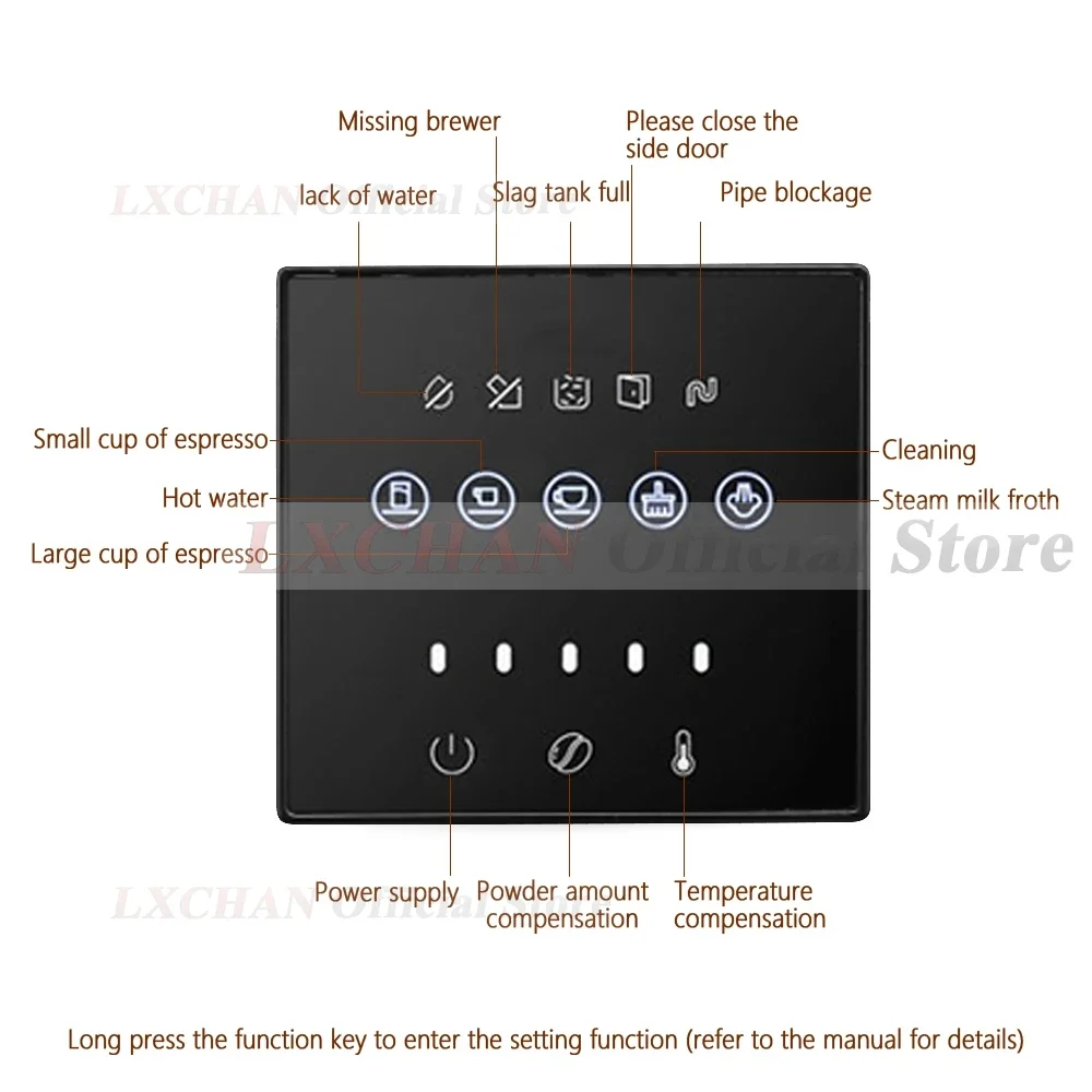 HomeWise Full Automatic 19 Bar Coffee Maker Coffee Bean Grinder Milk Foam Espresso Coffee Machine Hot Water and Milk Froth 3
