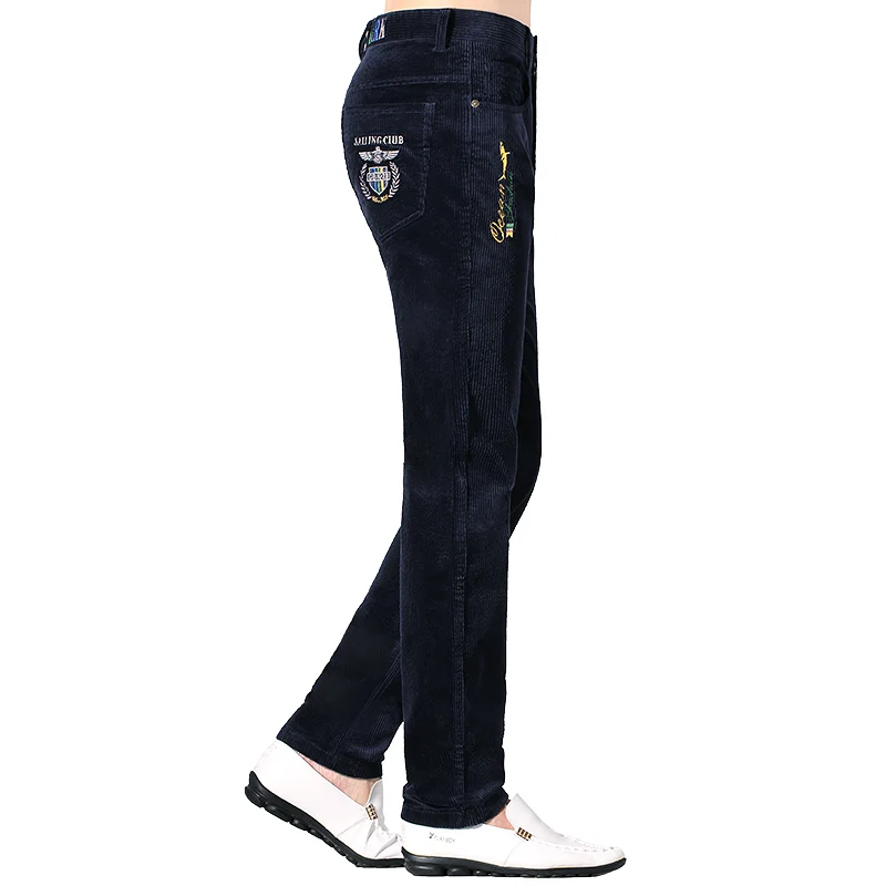 New  Men's Pants Casual Corduroy Winter Trousers Straight Leg Loose Style Stretching  Korean luxury fashion Smart Big szie