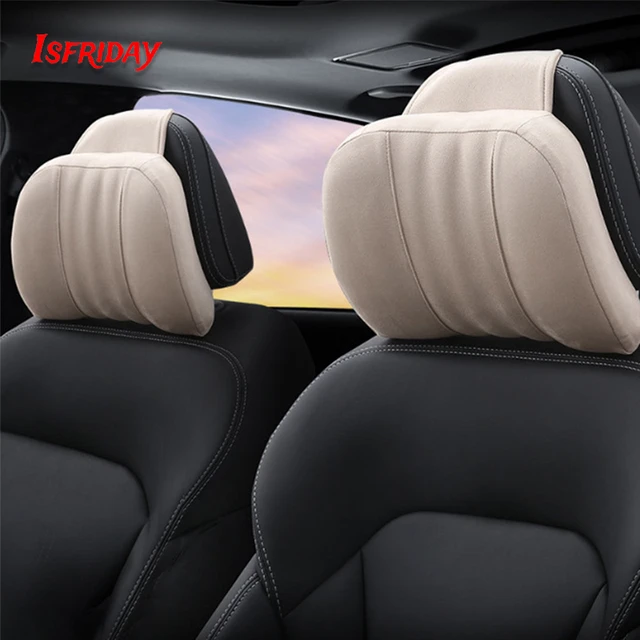 Universal Luxury Suede Car Headrest Seat Lumbar Pillow Sets Memory Foam Car  Neck Pillow Lumbar Cushion High Quality Car Interior - AliExpress