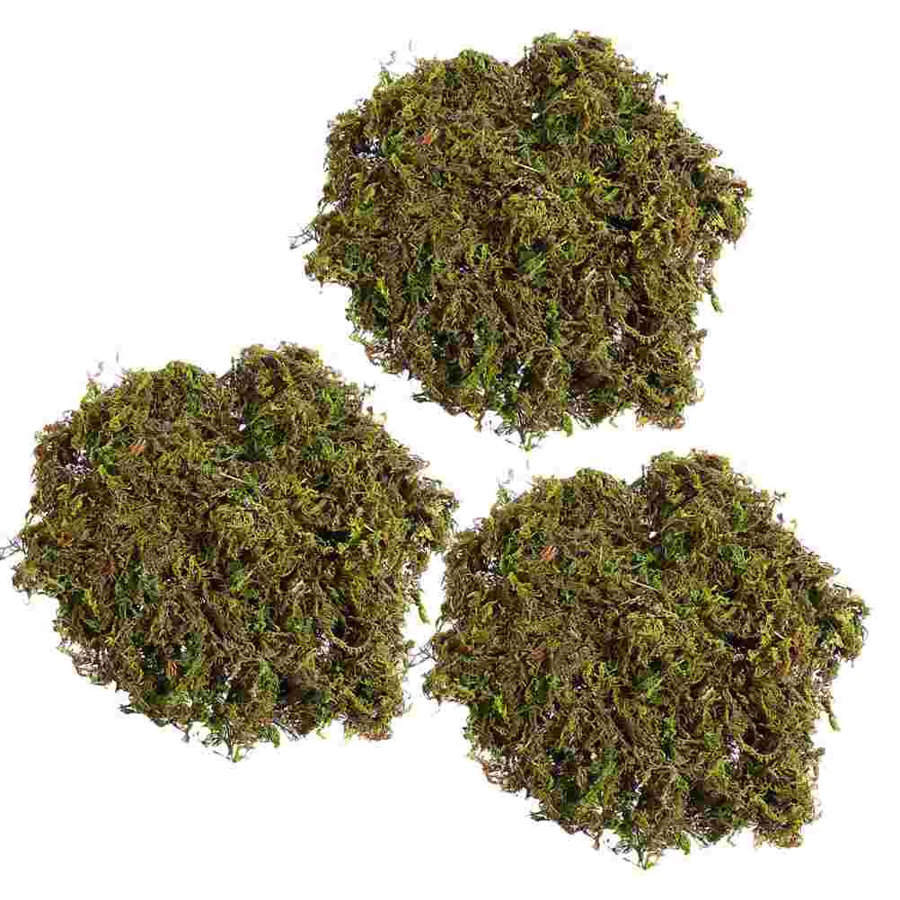 3 Packs Fake Moss Preserved Moss Fake Plants Tall Fake Green Grass