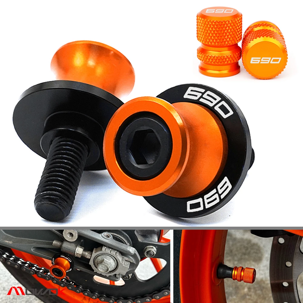 High-Quality Motorcycle Valve Caps & Swingarm Spools with Slider Stand Screws
