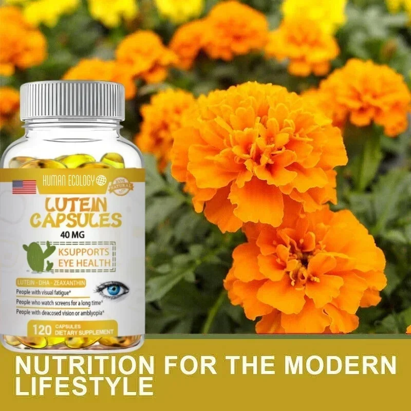 Human Ecology Lutein 40mg 120 Capsules Relieve Visual Strain Boost Eye Immune System NonGMO